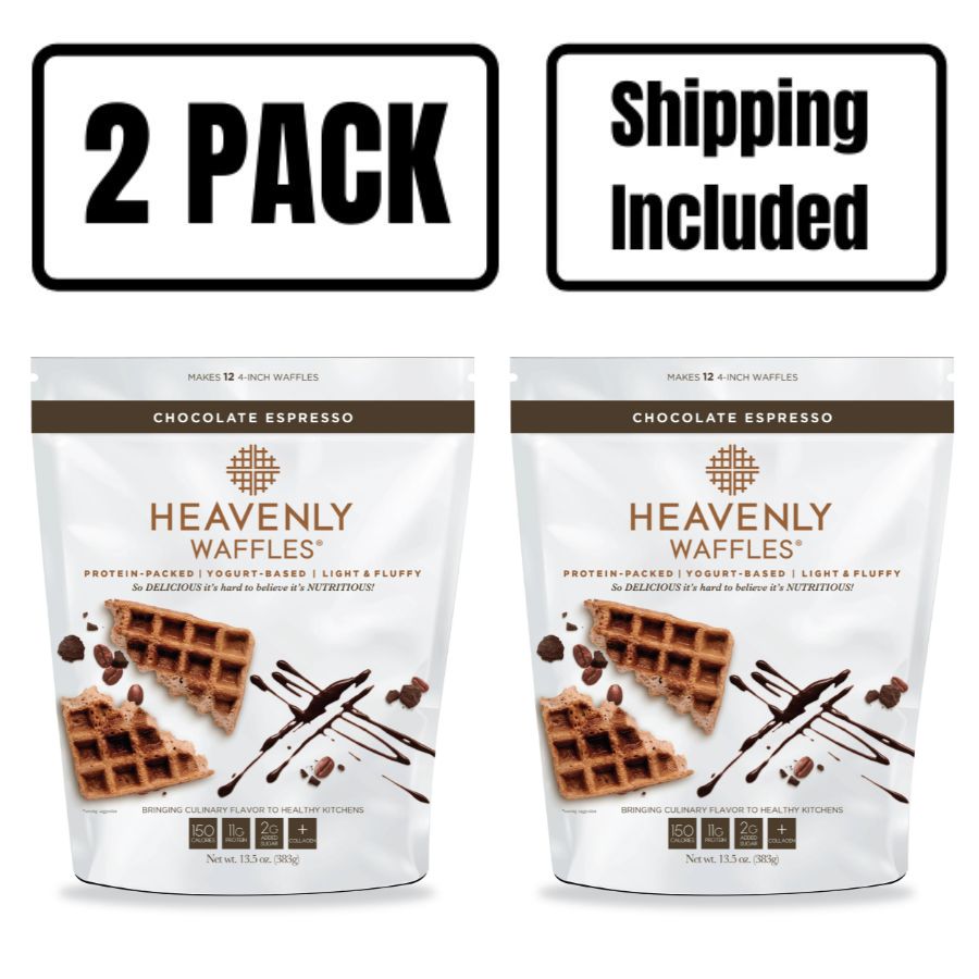 Two 13.5 oz. Bags of Chocolate Espresso Heavenly Waffles Mix