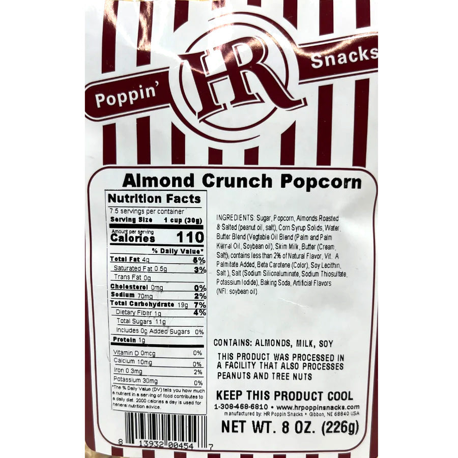 Almond Crunch Popcorn Ingredients & Nutritional Facts