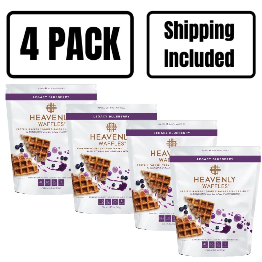 Four 13.5 oz. Bags of Blueberry Heavenly Waffles Mix 