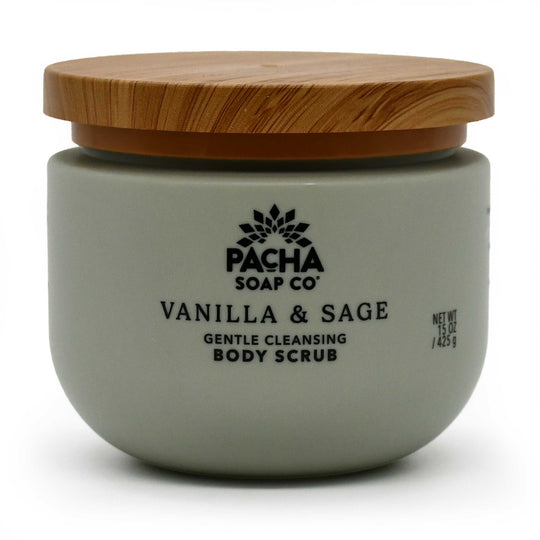 Vanilla & Sage Body Scrub | 15 oz | Pacha Soap Company