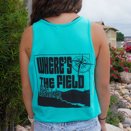 SALE | WTF (Where's The Field) Tank Top | Teal | Multiple Sizes | Screen Machine
