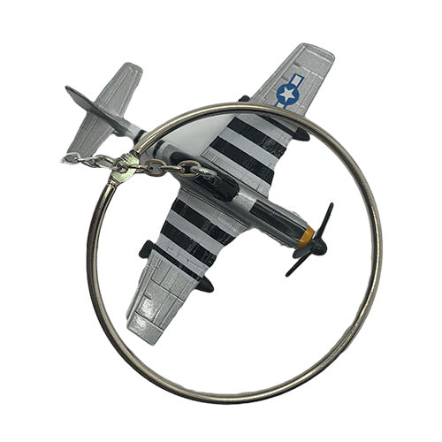 Gray World War II Plane Figurine With Black Stripes