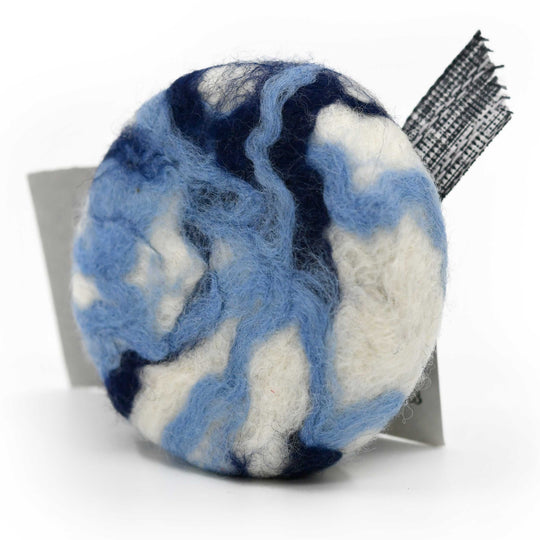 Felted soap on a white background