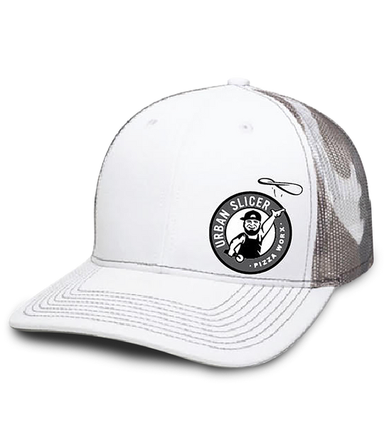 Urban Slicer Pizza Worx Snap Back Hat | Black & White Logo | Urban Slicer Pizza Worx