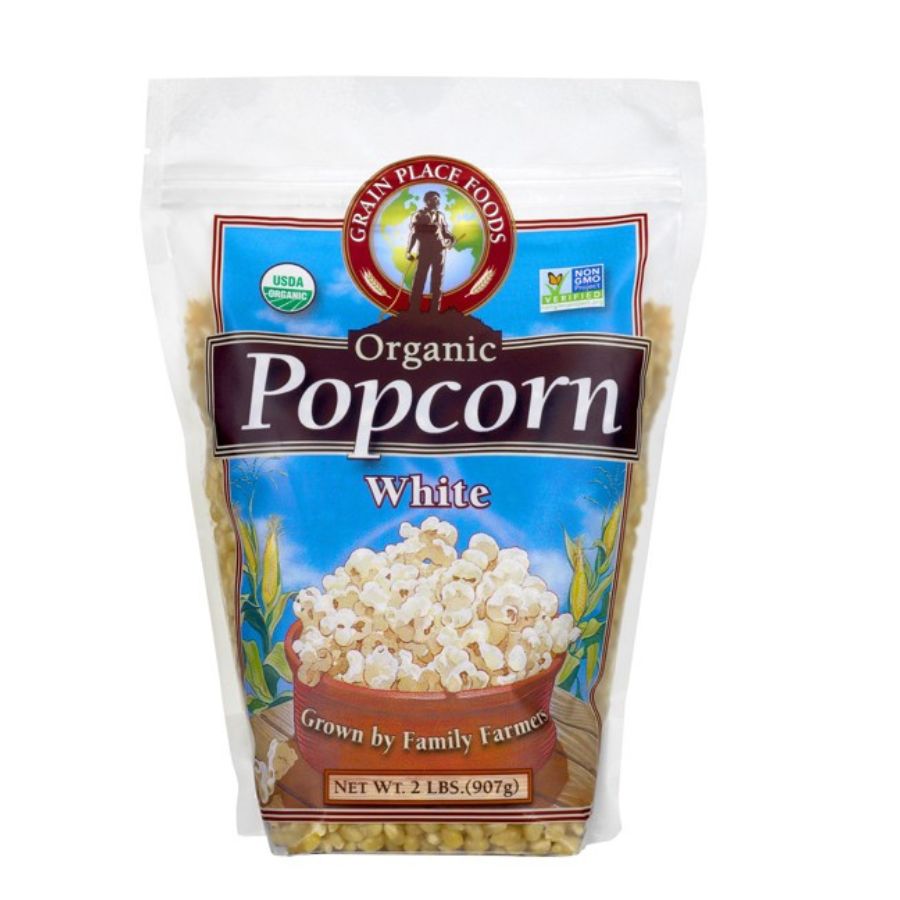 White Popcorn Kernels | 2 lb. Bag | 2 Pack | Classic Movie Night Essential | Organically Grown | Whole Grain | Healthy Snack | Shipping Included