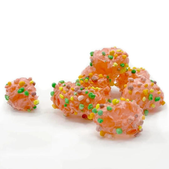 A pile of Crunchy Clusters on a white background