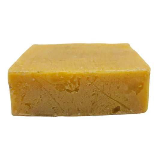 The side of Wild Ass Soap Co: Hay Honey Soap on a white background