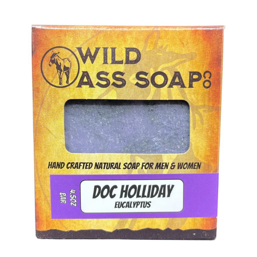 Wild Ass Soap Co: Doc Holliday Eucalyptus Soap on a white background