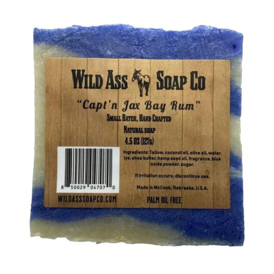 Wild Ass Soap Co: Capt'n Jax Bay Rum Soap on a white background