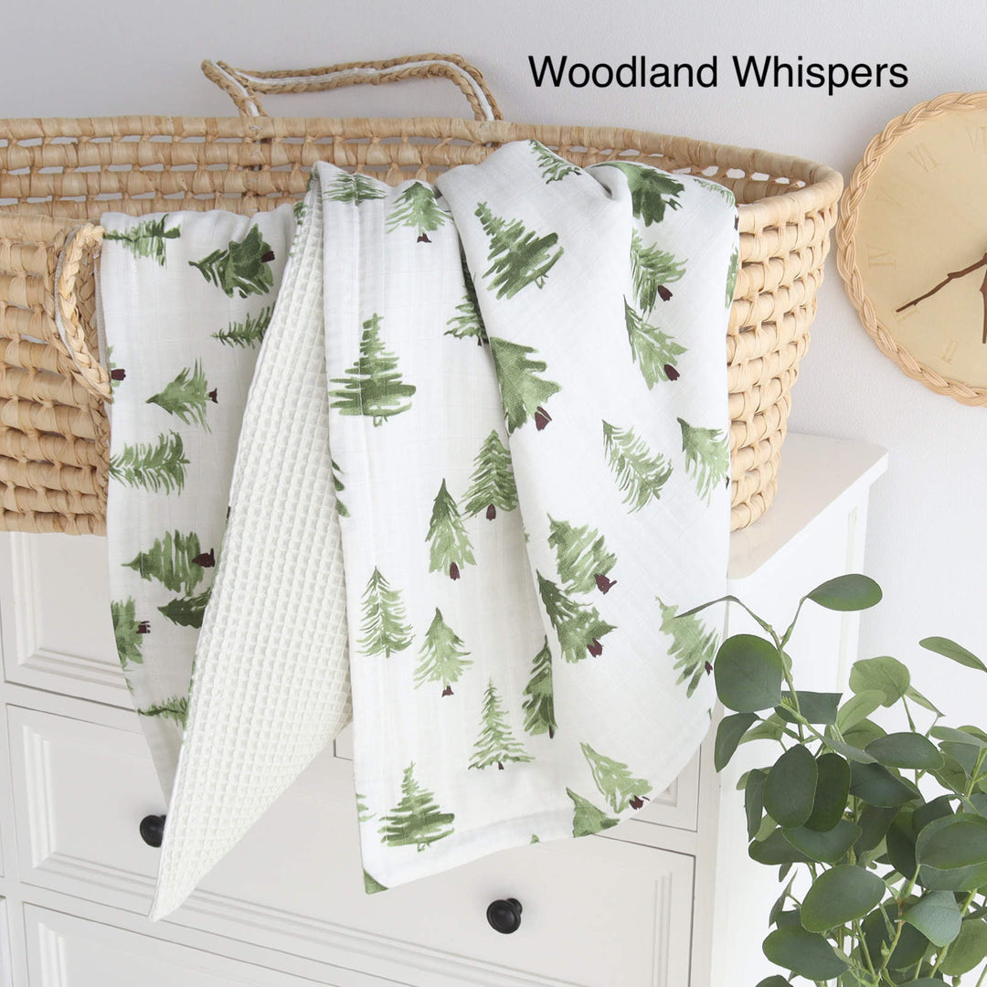 Baby Blanket | Waffle & Muslin Collection | Growing Sprouts