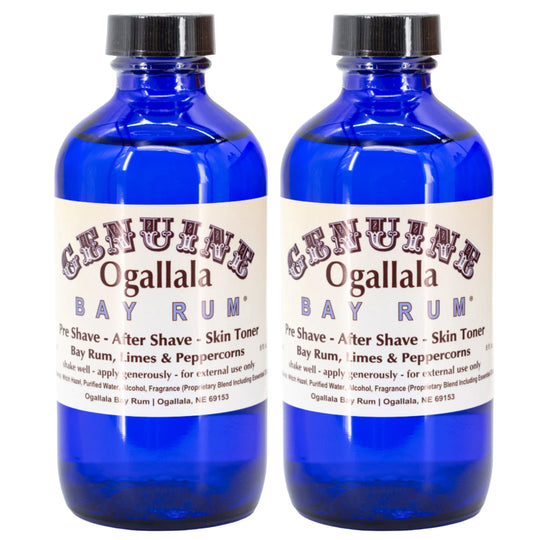 Bay Rum With Lime & Peppercorn Scented Aftershave | Pack of 2 | Multiple Sizes | Ogallala Bay Rum