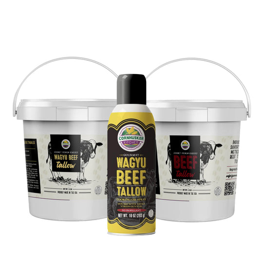 Beef Tallow Bundle | Wagyu Beef & Beef Tallow Bucket with Beef Tallow Spray | Cornhusker Kitchen