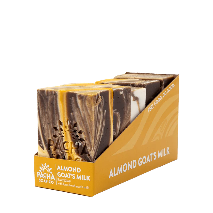 Almond Goat's Milk Soap | 4 oz. Bar | Almond Oil Infused | Farm-Fresh Goat Milk | Made in Hastings, NE | Pacha Soap Company