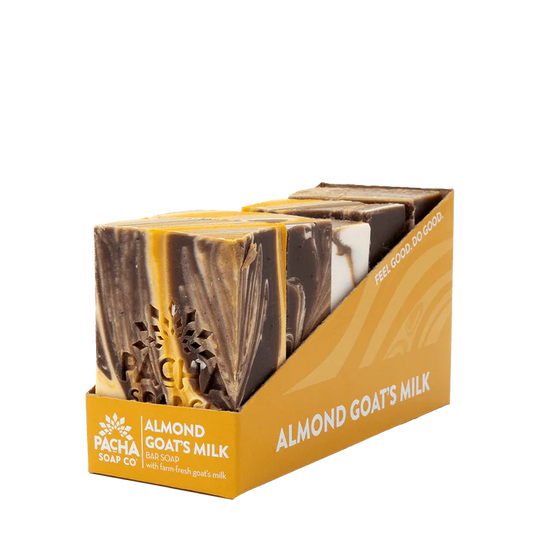 Almond Goat's Milk Soap | 4 oz. Bar | Almond Oil Infused | Farm-Fresh Goat Milk | Made in Hastings, NE | Pacha Soap Company