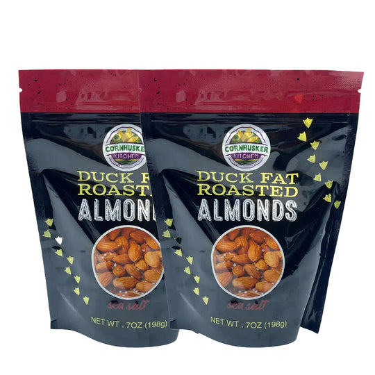 Duck Fat & Sea Salt Roasted Almonds | Pack of 2 | 7 oz | Cornhusker Kitchen