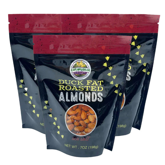 Duck Fat & Sea Salt Roasted Almonds | Pack of 3 | 7 oz | Cornhusker Kitchen