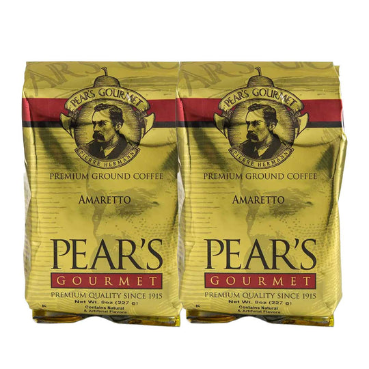 Pear's Amaretto Ground Coffee | Pack of 2 | 8 oz | Brenmar