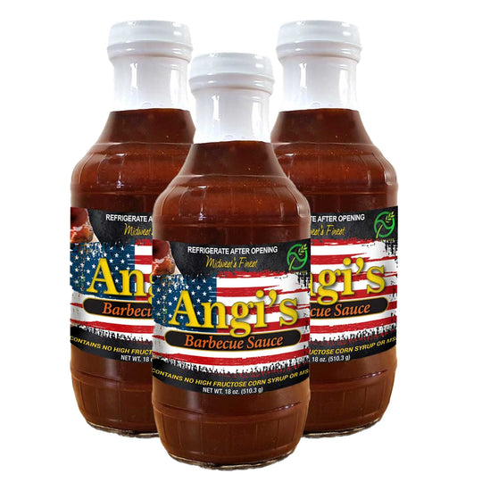Angi's Barbecue Sauce | Pack of 3 | 18 oz | Gluten Free | Brenmar