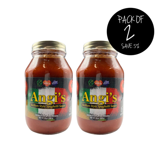 Angi's Sicilian Style Spaghetti Sauce | Pack of 2 | Healthy Spaghetti Sauce | Gluten, Allergen, & Cholesterol Free | Nebraska Spaghetti Sauce