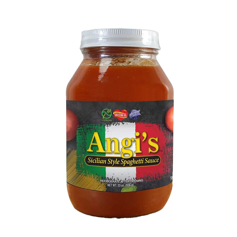 Angi's Sicilian Style Spaghetti Sauce | Pack of 2 | 33 oz | Gluten Free | Brenmar