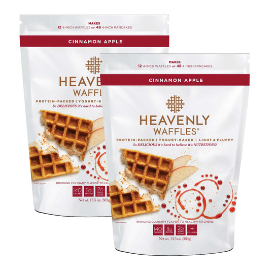 SALE CLOSE DATED | Cinnamon Apple Waffle Mix | Pack of 2 | 13.5 oz | Heavenly Waffles