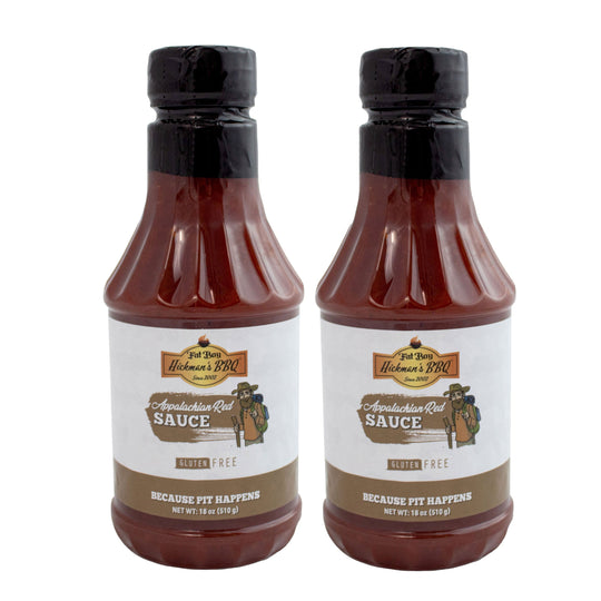 Appalachian Red Gluten Free Vinegar-Based BBQ Sauce 18 oz | Pack of 2 | Gluten Free | Hickman's Fat Boy BBQ