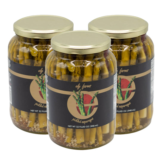 Pickled Asparagus | Pack of 3 | 32 oz | Ely Farms