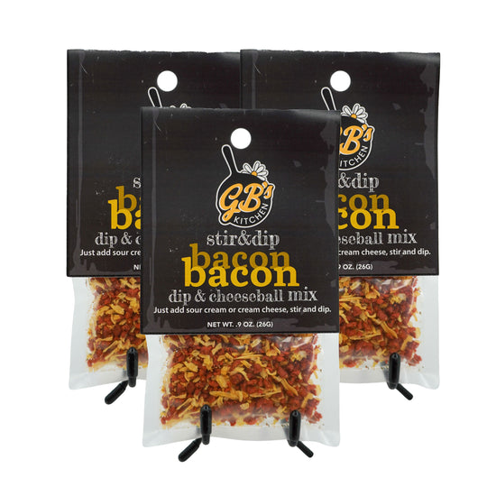 Bacon Bacon Dip & Cheeseball Mix | Pack of 3 | .9 oz | GB's Kitchen
