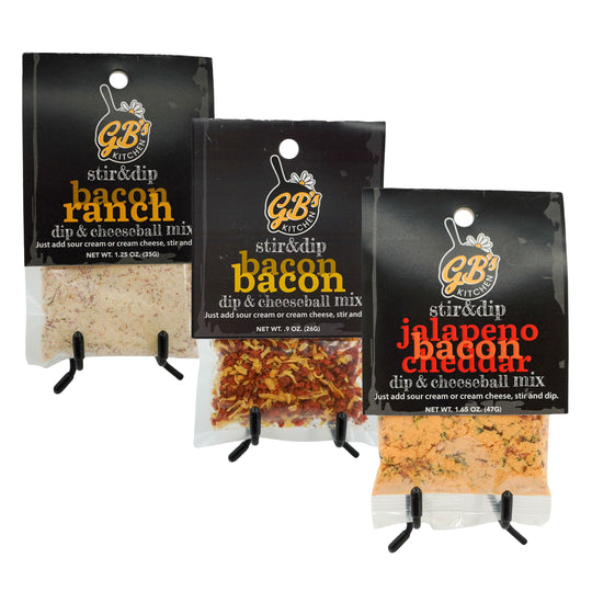 Bacon Lovers Dip & Cheeseball Mix Trio | Bacon, Jalapeno Bacon Cheddar & Bacon Ranch | GB's Kitchen
