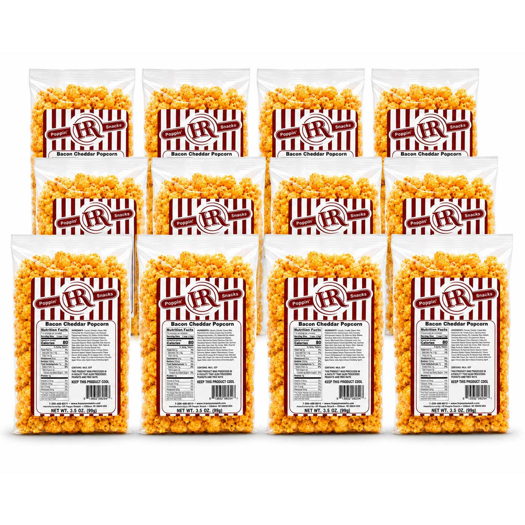 12 bags of BR Branding Gourmet Butter Popcorn arranged in a 4x4 grid on a white background.