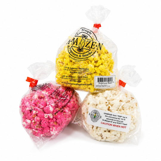 Colored popcorn balls
