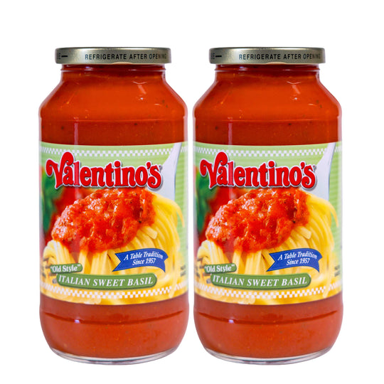 Traditional Italian Sweet Basil Pasta Sauce | Pack of 2 | 24 oz | Valentino's