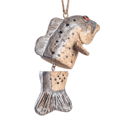 Decorative fish ornament with a white background