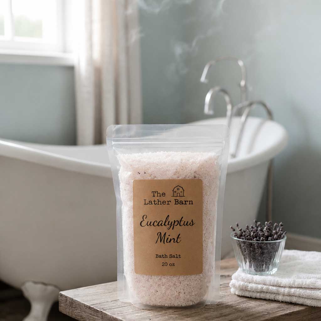 Bath Salt | Eucalyptus Mint | 20 oz | The Lather Barn