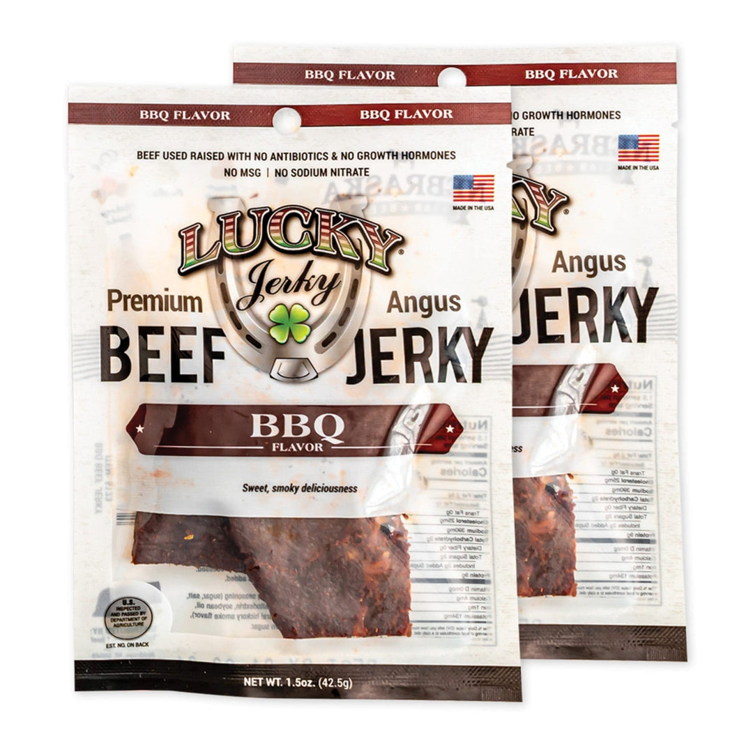 BBQ Beef Jerky | 1.5 oz. Bag | Snack Size | Perfect Balance Of Beef, Smoke, & Seasoning | Lean, All Natural Angus Beef | No Artificial Ingredients  Nebraska Cattle | Sweet, Smoky Deliciousness | 6 Pack | Shipping Included