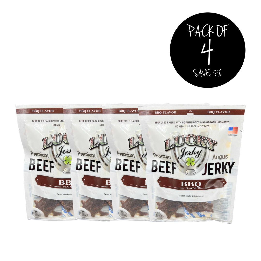 BBQ Beef Jerky | Pack of 4 | 1.5 oz. Bag | Premium Angus Beef | Sweet & Smokey | Made in Holdrege, NE | Nebraska Star Beef