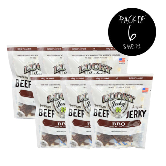 BBQ Beef Jerky | Pack of 6 | 1.5 oz. Bag | Premium Angus Beef | Sweet & Smokey | Made in Holdrege, NE | Nebraska Star Beef