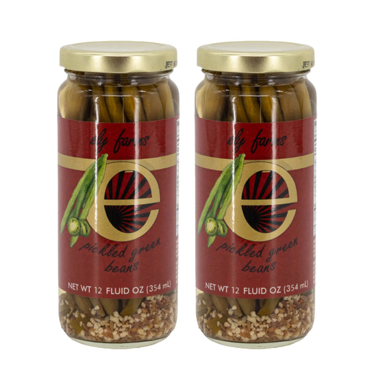 Pickled Green Beans | 12 oz | Pack of 2 | Ely Farms