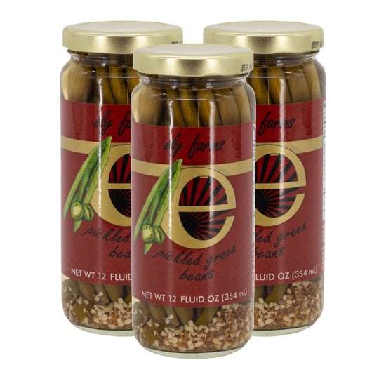 Pickled Green Beans | Pack of 3 | 12 oz | Ely Farms