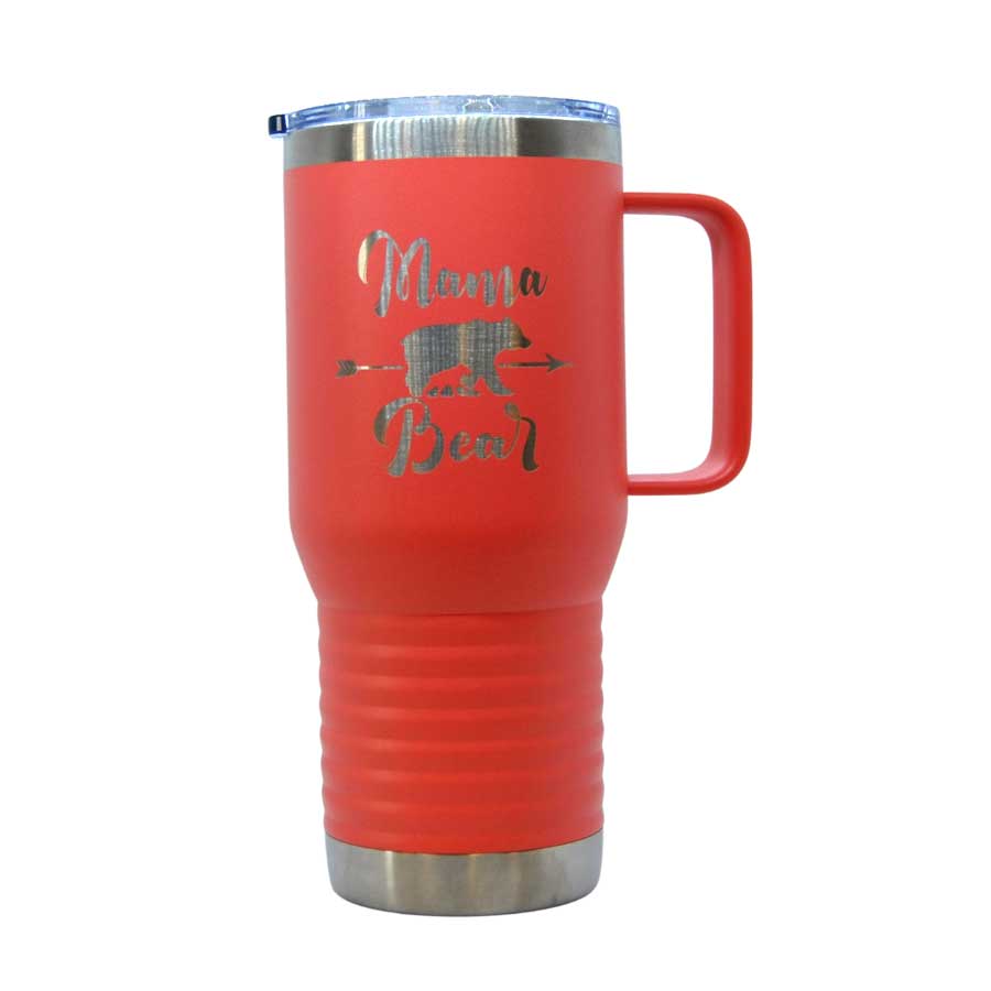Stainless Steel Cup with Handle | 20 oz | Multiple Colors | Customizable | RCK Creations & More