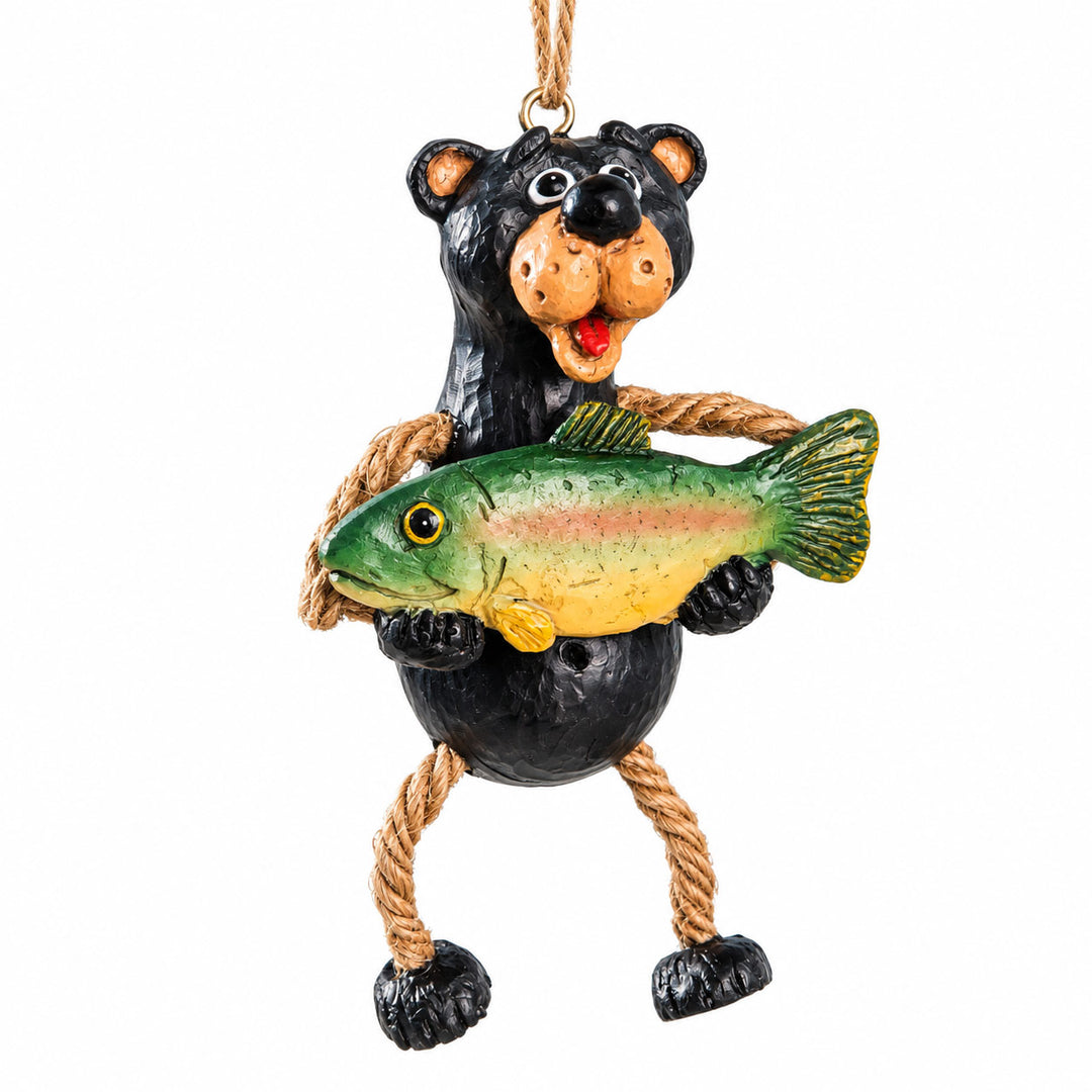 Bear Holding Fish Ornament