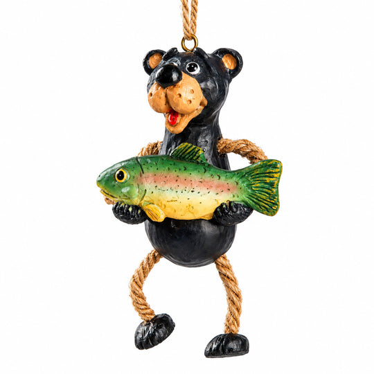 Bear Holding Fish Ornament