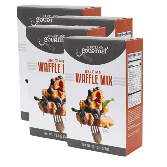 Belgian Waffle Mix | Pack of 4 | 13.1 oz | Heartland Gourmet