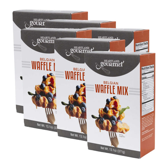 Belgian Waffle Mix | Pack of 6 | 13.1 oz | Heartland Gourmet