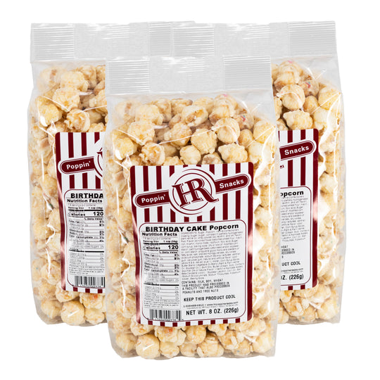 Birthday Cake Popcorn | Pack of 3 | 8 oz | HR Poppin' Snacks