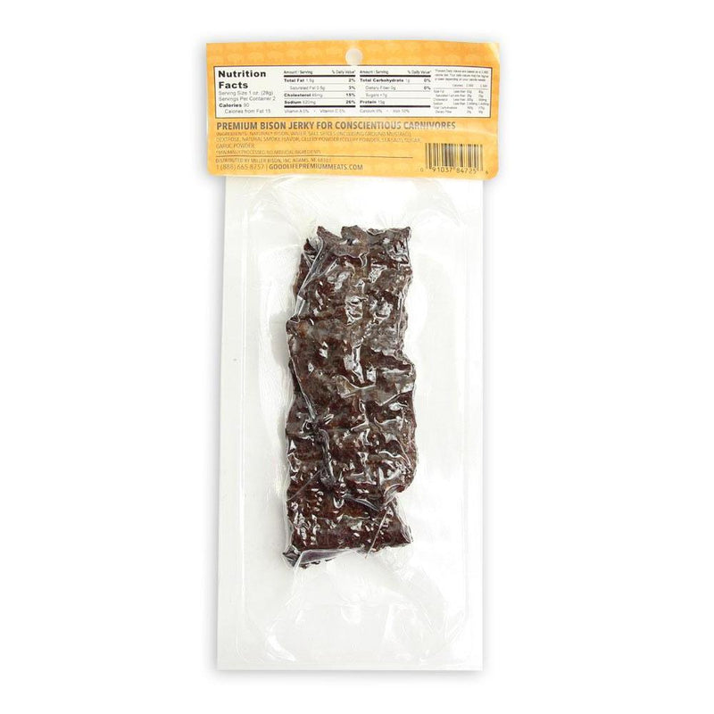 Bison Original Smoked Jerky | All Natural Bison Meat | No MSG or Nitrates Added | Ready To Eat | Gluten Free Jerky | 2 oz. | Pack of 6 | Shipping Included