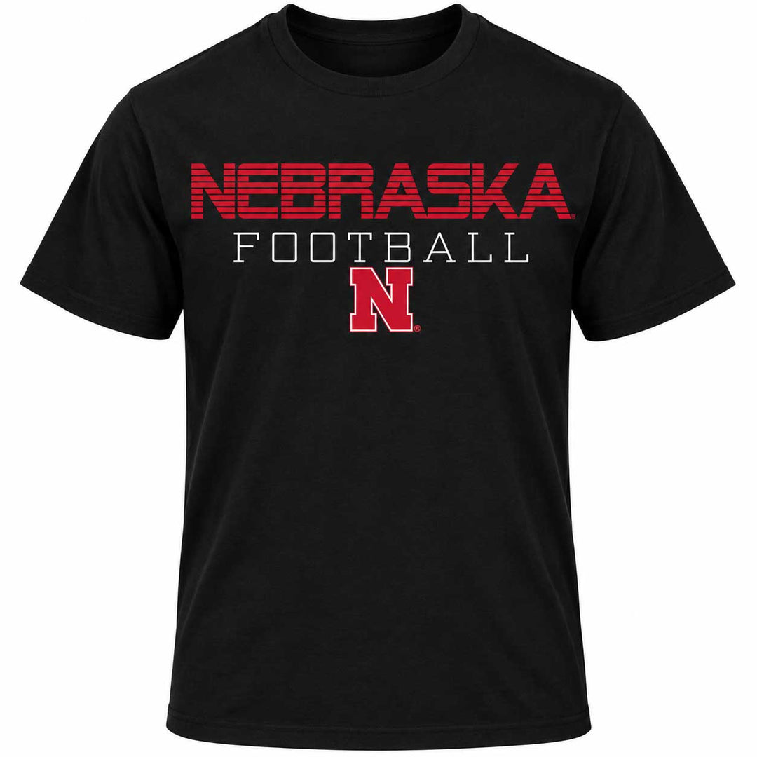 Nebraska Football Unisex T-Shirt | Black | Multiple Sizes | Lou's Sporting Goods | 25N23DT104