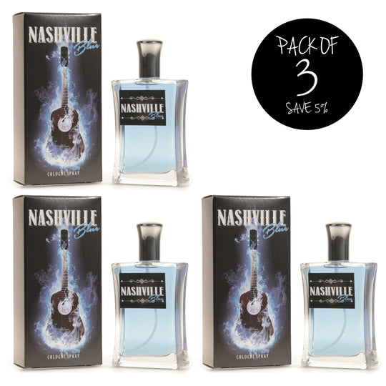 Nashville Blue Cologne | Pack of 3 | 3.4 oz. | Scent With A Full Shot Of Whiskey | Midwestern Made And Inspired | Fresh And Clean Scent | Nebraska Cologne