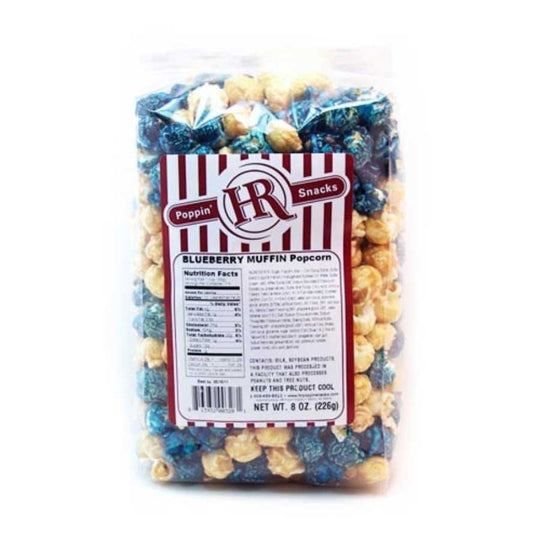 Blueberry Muffin Popcorn | 8 oz. | 3 Pack | Blueberry Flavored Popcorn | Made in Gibbon, NE | HR Poppin' Snacks