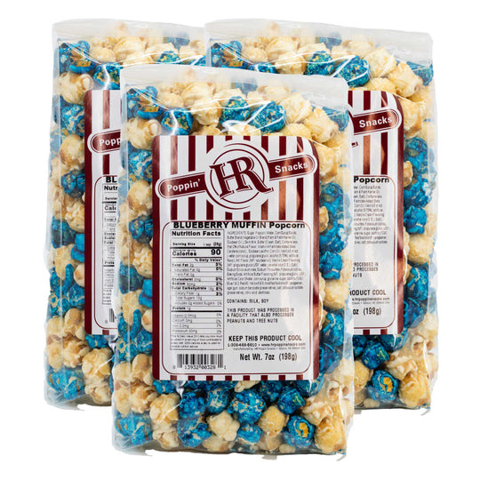 Blueberry Muffin Popcorn | Pack of 3 | 8 oz | HR Poppin' Snacks